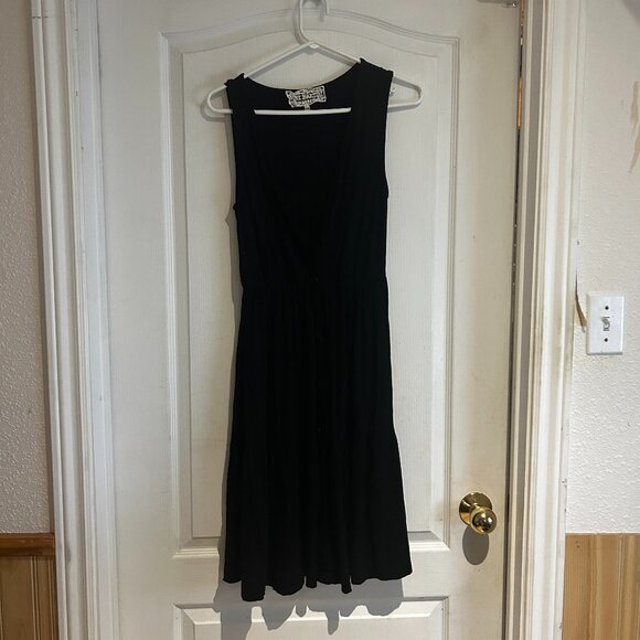 Pink Martini Black Button-Front Sleeveless Midi Dress – Size XS - Picture 1 of 3